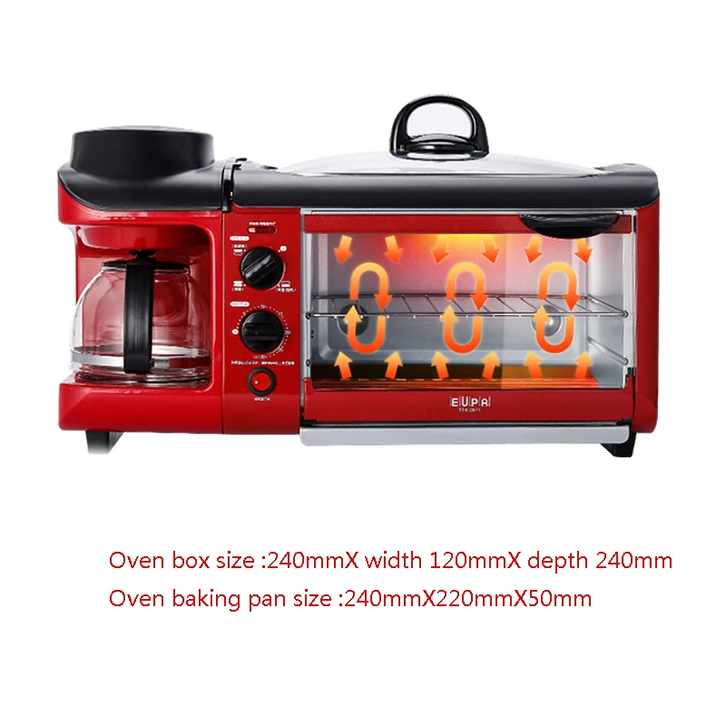 Multi-Functional Bread Toaster Oven Electric Breakfast Maker Coffee Machine Omelette Household 3 in 1 Breakfast Machine Toaster