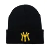 Embroidered Beanie Hats for Men Women Winter Warm Stretchable Quackity Knit Cuffed Beanie Hat Plain Kitted Hat 2