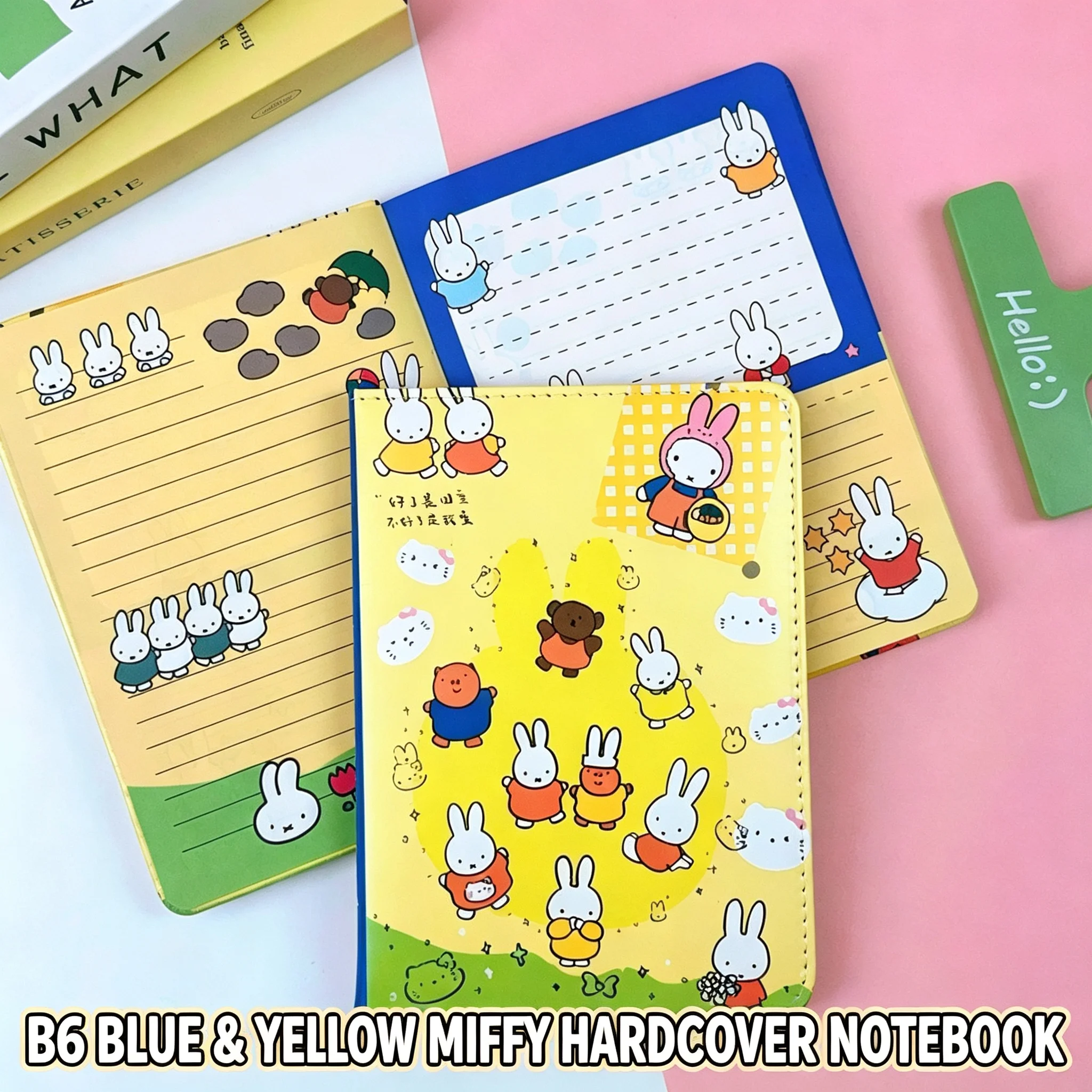 Adorable Rabbit PU Leather B6 Notebook with Thick Colorful Lined Pages