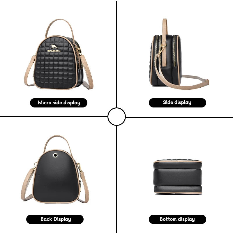 Women's Single Shoulder Crossbody Bag 3-Layer Main Space Large Capacity Handbag Woman Small Round Bag Versatile New Style