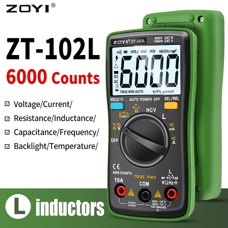 Digital Multimeter 6000 Counts Electrical Tester Transistor Meter Auto-range AC/DC Voltage Process Calibrator digital multimeter,multimeter tester