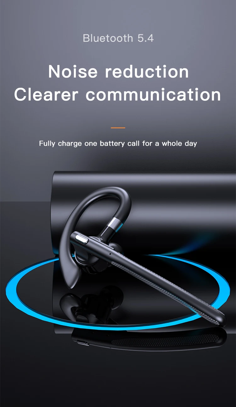 eppfun Bluetooth 5.4 Headset Wireless Headphone Dual-Mic Mute CVC8.0 Noise Cancelling Driving Earpiece Handsfree Earphones