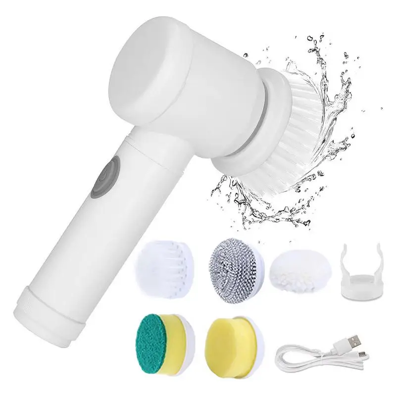 

Electric Cleaning Brush Multi-functional Spin Scrubber Waterproof USB Rechargeable Dishwashing Brush for Bathroom Kitchen Tool