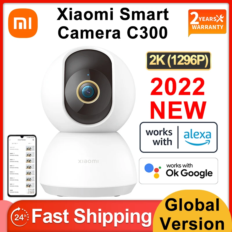 Xiaomi MI 360° Smart Camera C300 Global Version 2K 1296P Infrared Night  Vision AI Human Detection Baby Monitor For Home Security