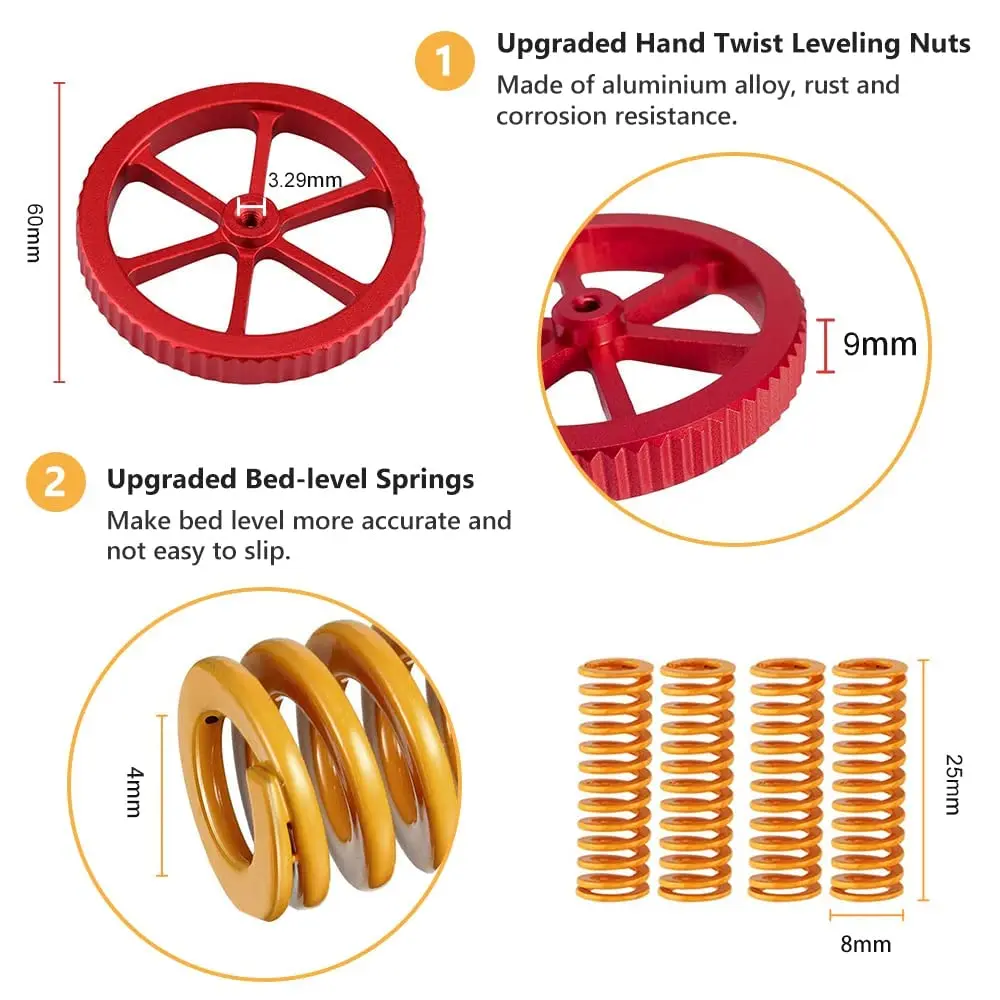 Creality official Ender 3 Pro Springs Upgrade, 3D Printer Bed Springs，Ender 3 Bed Leveling Springs Compatible for Ender 3 series — view 2
