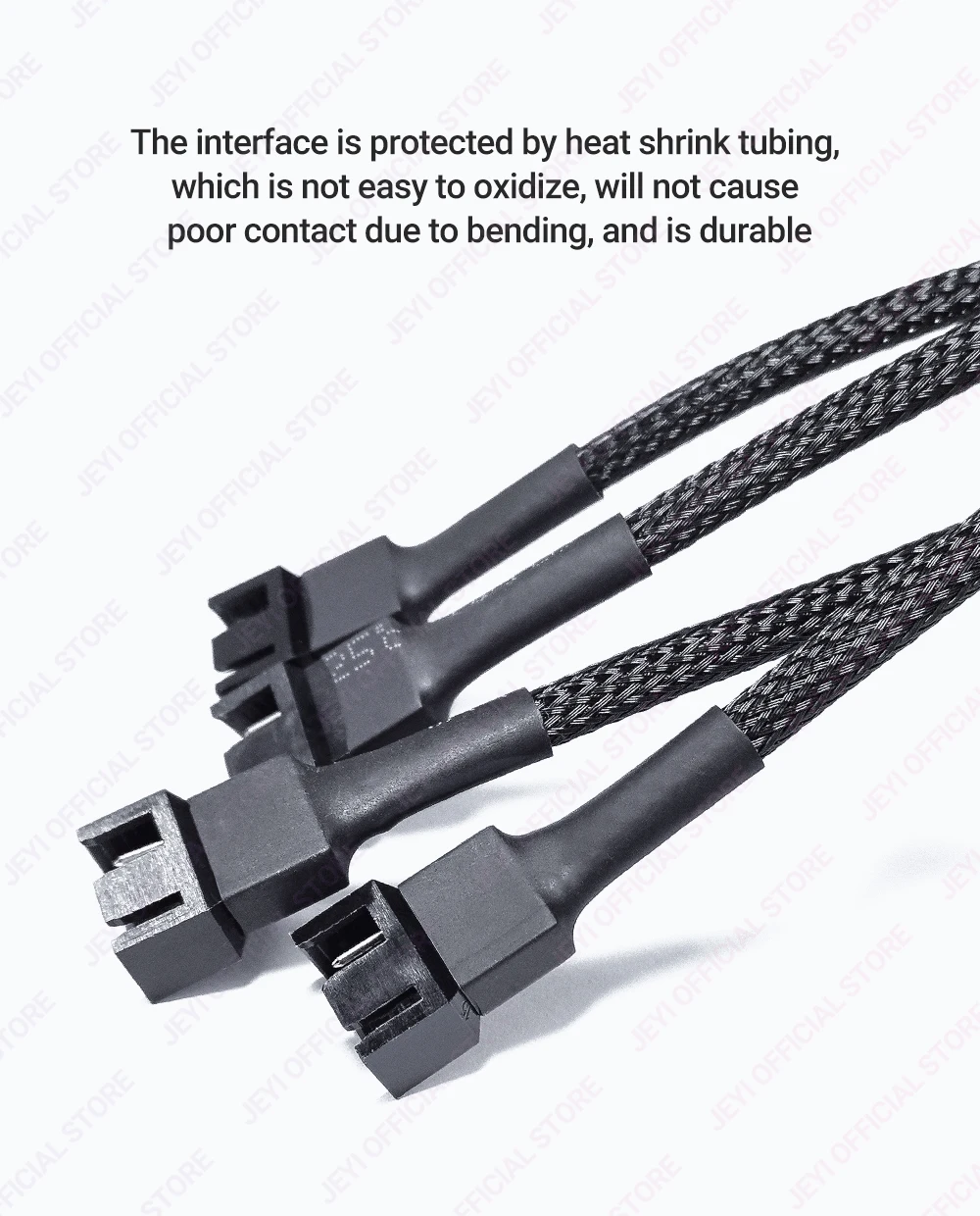 JEYI PC-Lüfter-Splitter-Verlängerungskabel – 1 bis 4 PWM-Lüfter, geflochtenes Verlängerungs-Stromkabel für Motherboard, Desktop-Computer, CPU-Lüfter – Detail 5