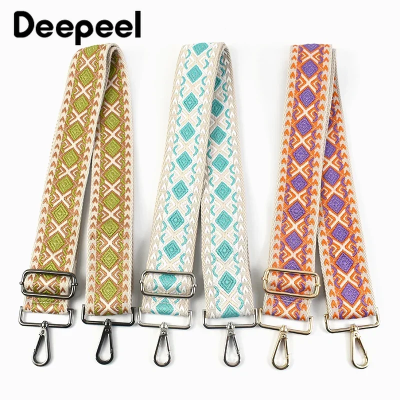 Deepeel 5cm Wide Women's Embroidered Bag Strap for Crossbody One-shoulder Adjustable All-match Replacement  Straps Accessory