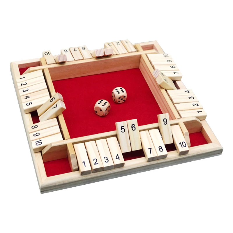 Arithmetic Dice Board Game Wooden Flaps Dices 4 Players Pub Bar Party Supplies Family Entertainment For Kids Adults 4