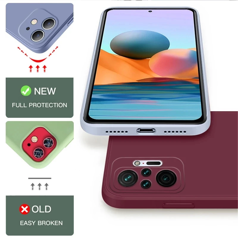 Premium Square Liquid Silicone Phone Case - Enhanced Protection