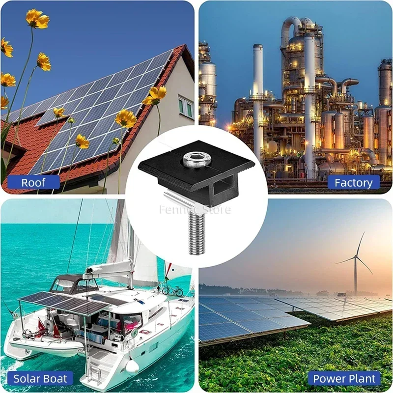 Solar Panel Clamps Solar Panel Brackets 30mm 35mm PV Bracket End Middle Clamp 4 10 20pcs Mounting Rail