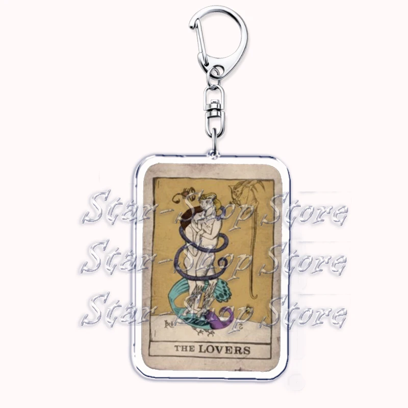 Beliebte Kultur Halloween Tarot Karte Schlüsselanhänger für Zubehör Mond Luna Tod Schlüsselanhänger Schmuck Fans Liebhaber Freunde Leser Geschenke – Detail 9