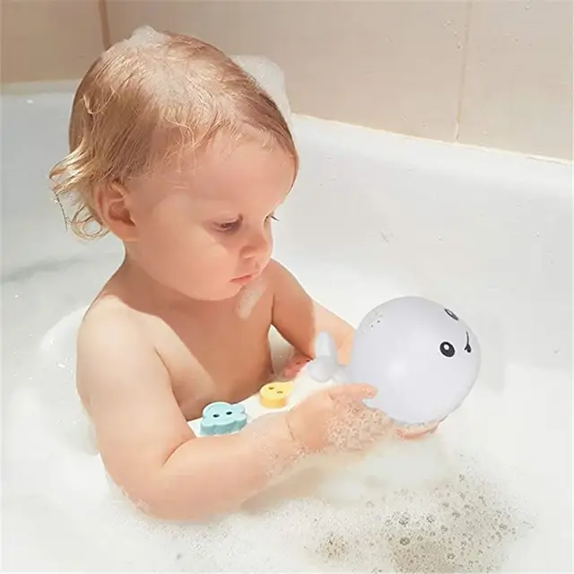Bathing Toy Baby Light Up Bath Tub Toys Whale Water Sprinkler Pool Toys for Toddlers Infants Kids DIY Swimming Pool Beach Toys 2