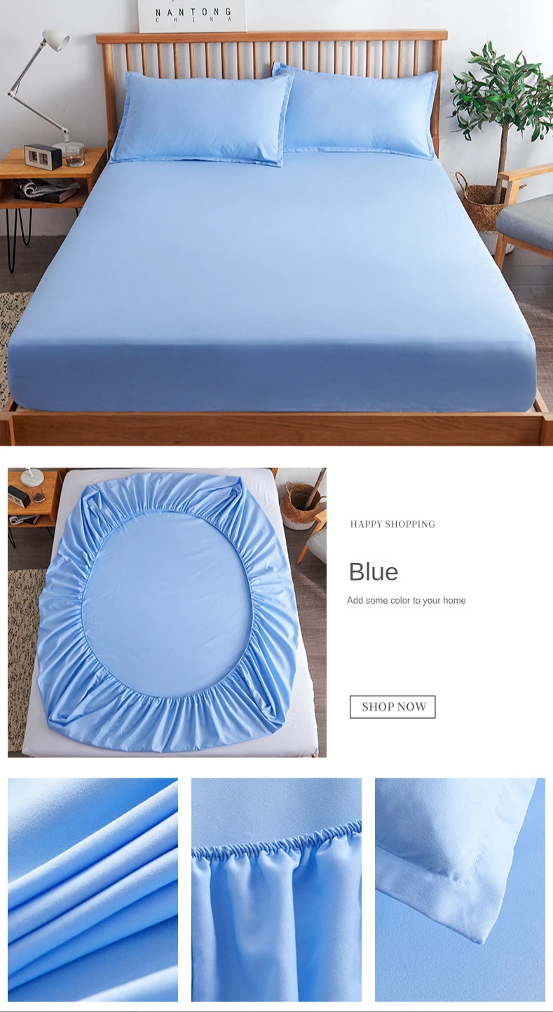 Description Picture 5 of itemAdjustable Fitted Sheet No Pillowcase Elastic Band Bed Protector Bedding Luxury 100% Cotton Mattress Cover Linen Classic Quality