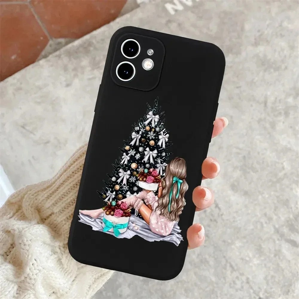 Festive Holiday-Themed Shockproof Silicone Phone Case Cover