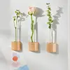 Elegant Wooden Refrigerator Magnet Vases Tube Flower Vases Simple and Modern Styles Vases For Kitchen and Home Decoration 1