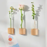 Elegant Wooden Refrigerator Magnet Vases Tube Flower Vases Simple and Modern Styles Vases For Kitchen and Home Decoration 1
