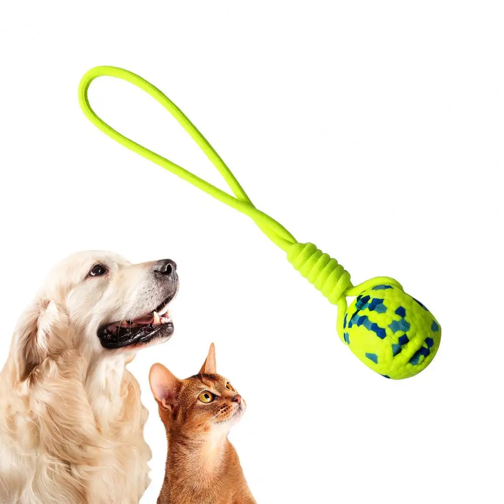 

Durable Dog Ball Toy Dog Chew Ball Toy with Rope for Boredom Relief Pet Teething Training Bite-resistant Stress-relief Flexible