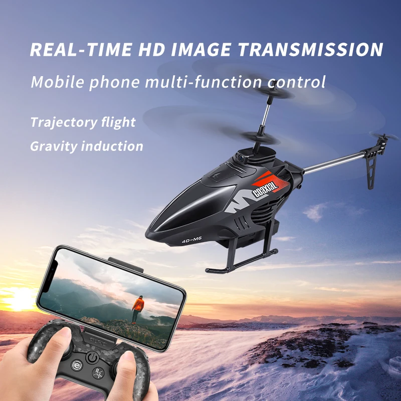 Hélicoptère RC Avec Caméra 4K - Double Caméra HD, Altitude 100m, 2 Batteries - Pour Adultes Et Adolescents