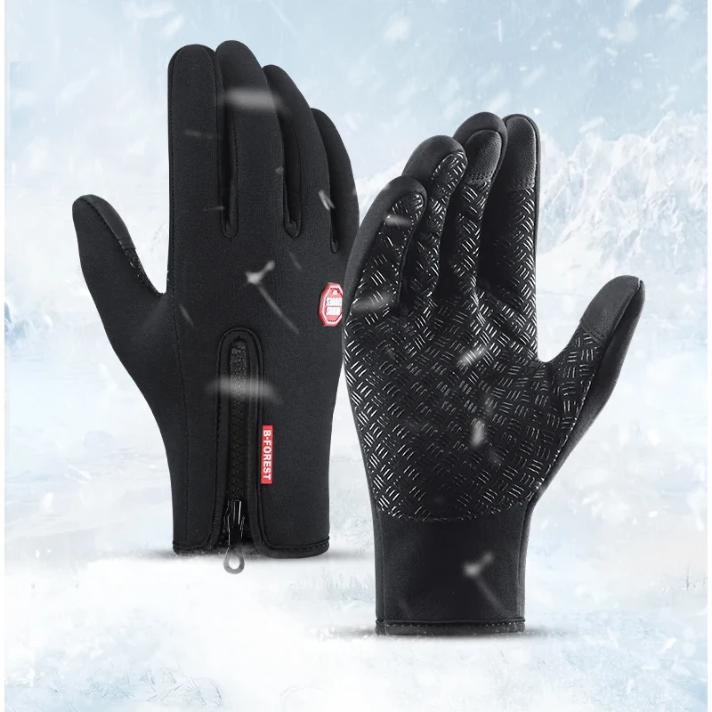 

Winter Motorcycle Gloves Guante Thermal Fleece Lined Warm Gloves Water Resistant Skin-friendly Touch Screen Moto Bike Ski Gloves