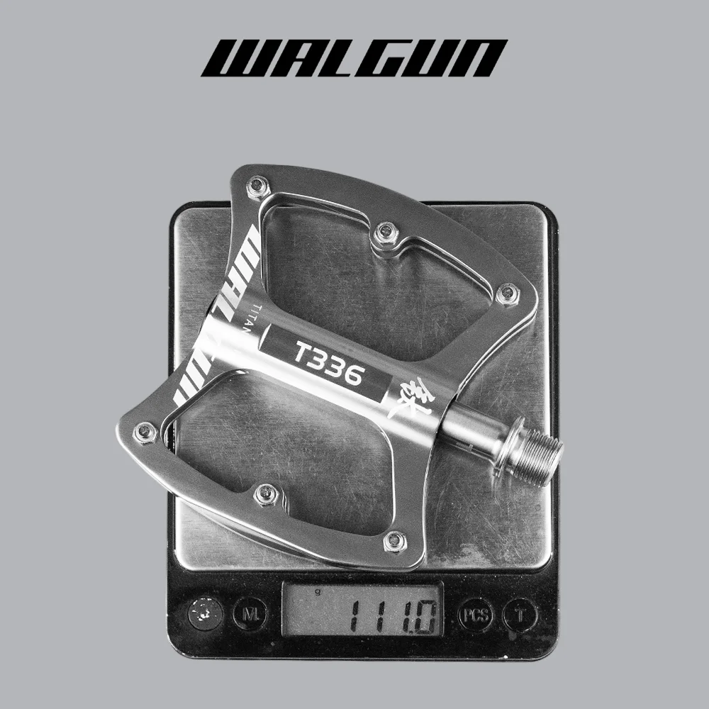 Ultraleichte MTB-Fahrradpedale aus Titanlegierung mit 3-Lager-Achse, Flache Plattform-Pedale, Rutschfeste Rennrad-Pedale, 111g Fahrradteile – Detail 6