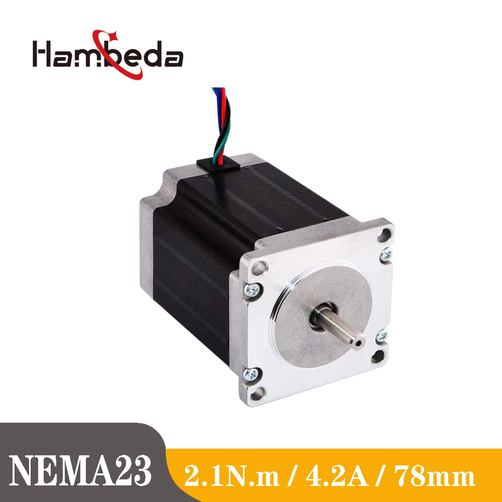 

NEMA23 57 Stepping Motor 2.1N.m/4.2A/78mm 2 Phase Stepper Motor 4-lead Cable For 3D Printer CNC Engraving Milling Machine