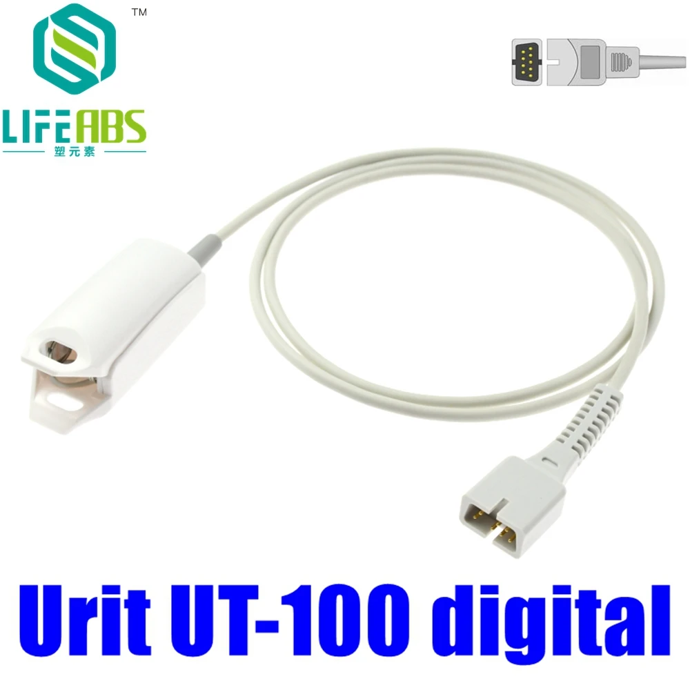 

Child Finger Clip Ear Clip Silicone Long Cable One Piece Reusable Oxygen Spo2 Sensor for Urit Ut-100 Digital Patient Monitor