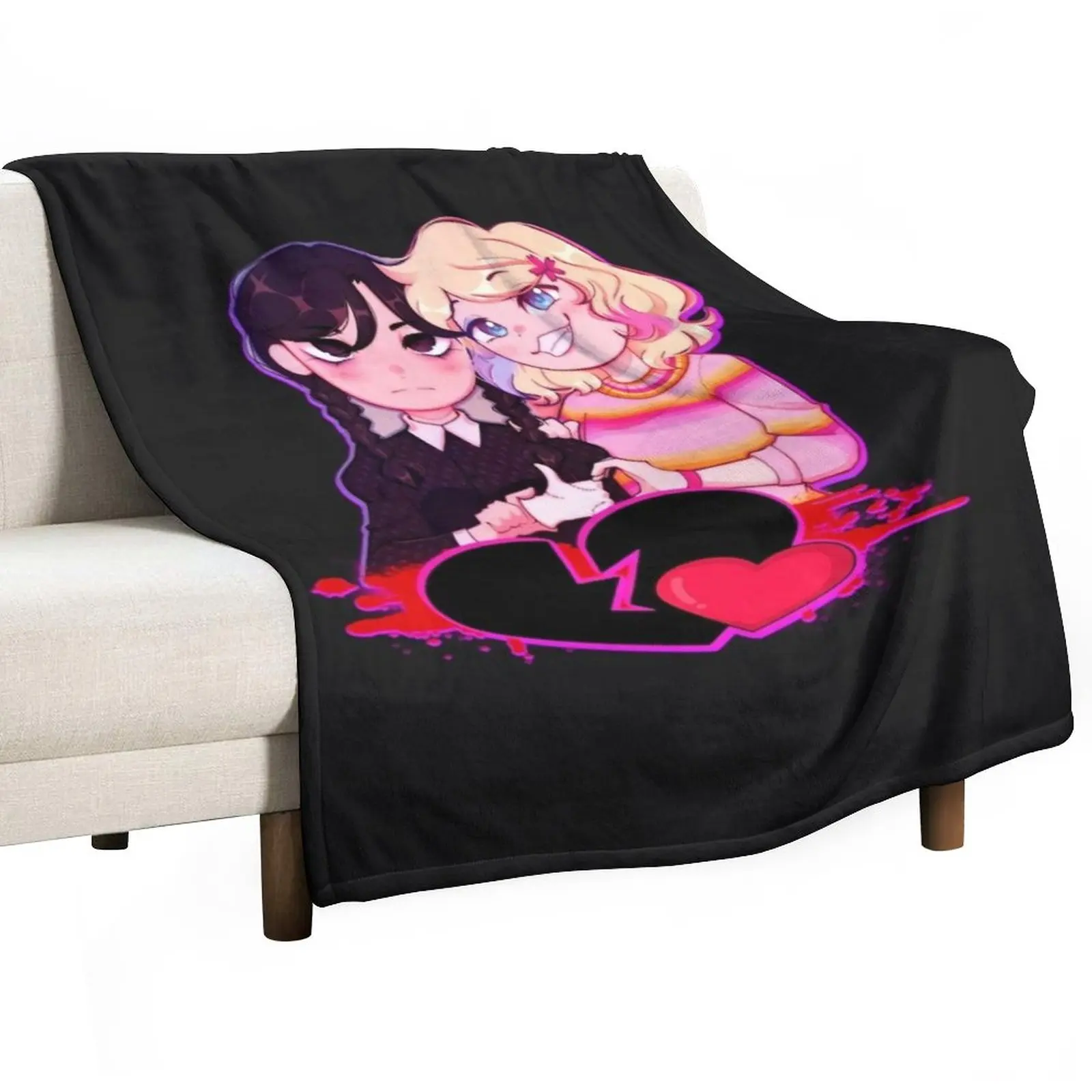 

Wednesday with Enid - Wenclair Wednesday x Enid Throw Blanket Decorative Blankets sofa