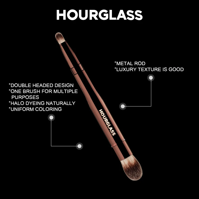 Hourglass Makeup Brush- No.28 Double Head Retractable Multifunctional Makeup Brush Concealer Highlight Face Makeup Brush 3