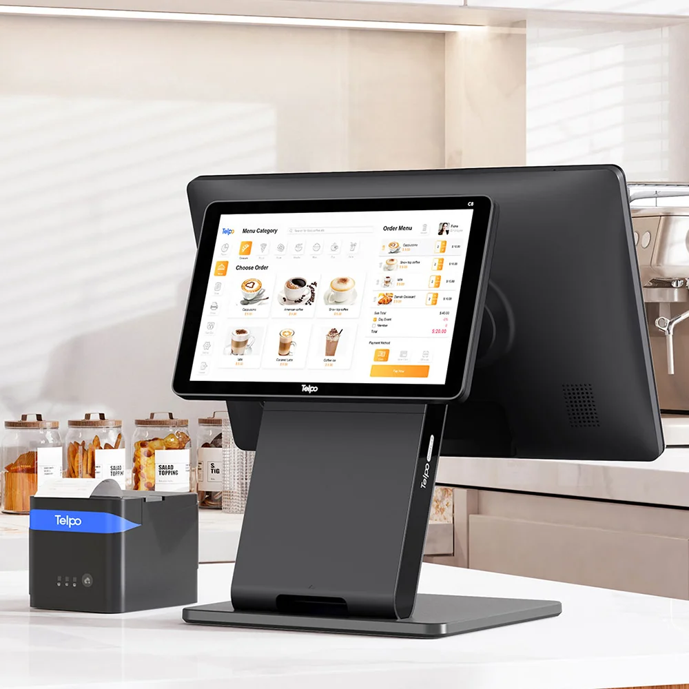 

Цифровой кассовый аппарат Telpo caja, кассовый аппарат с двойным экраном Android и сенсорным экраном
