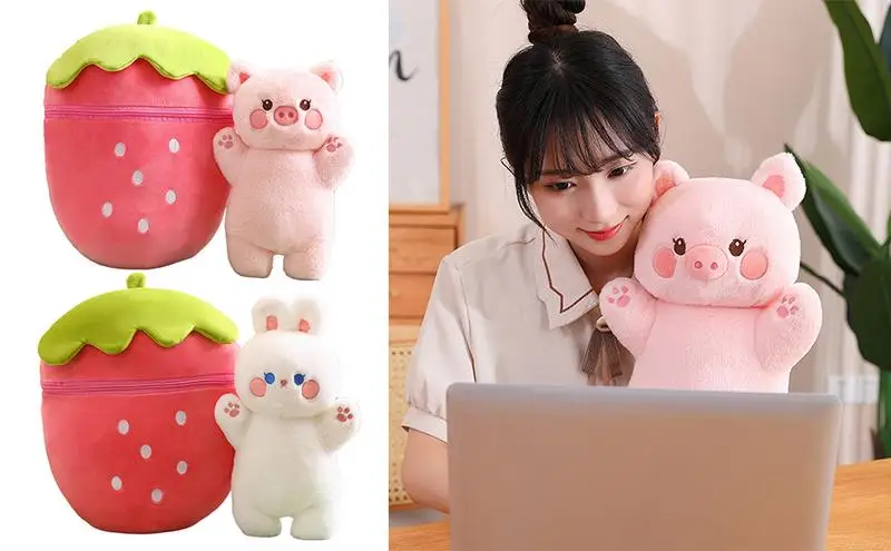 

Pig Stuffed Animal Reversible Stuffed Animal Toy Baby Hug Pillow Girl's Birthday Toys cute soft plush for kids toys accessories