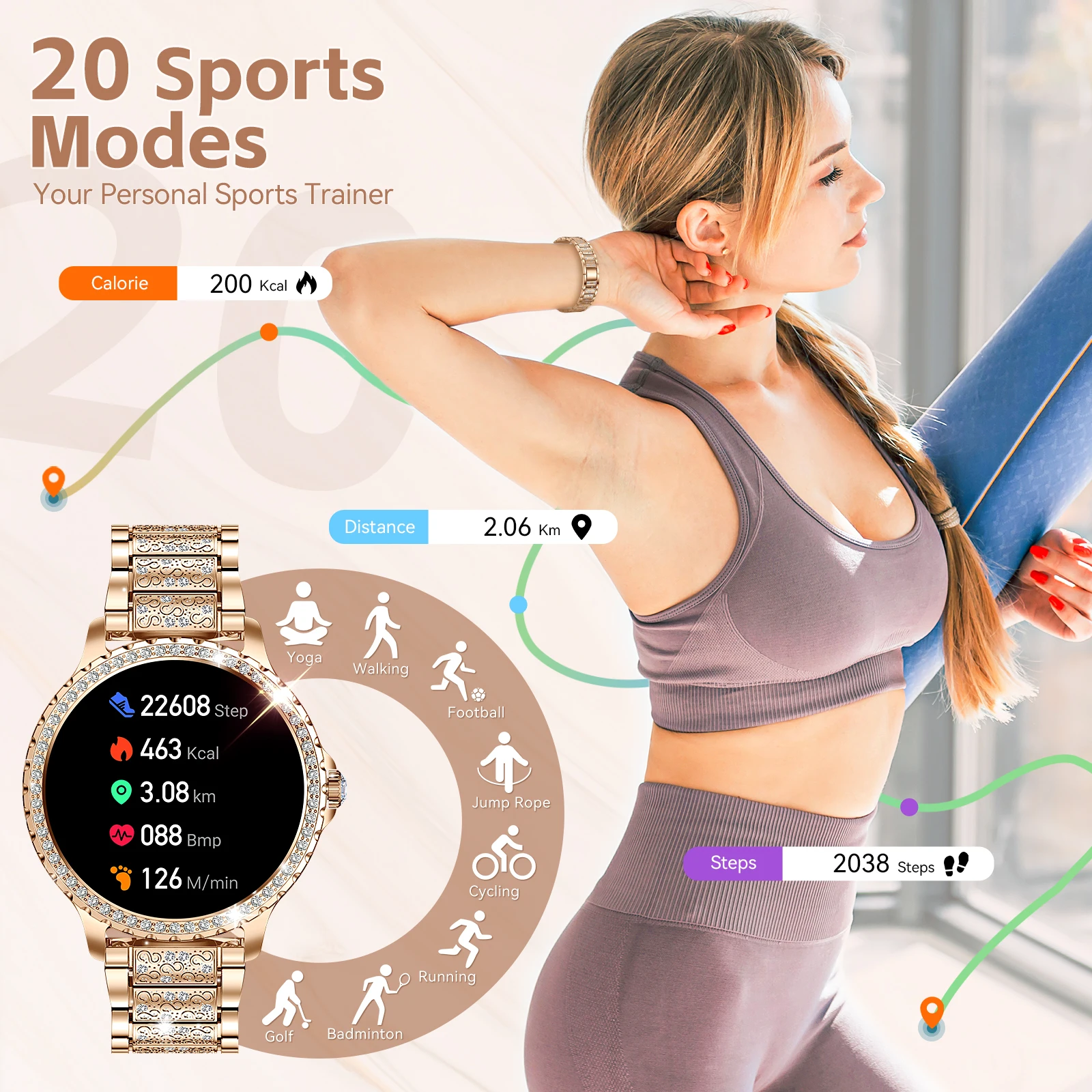 EIGIIS 2024 New Smart Watch Women I58 HD Screen