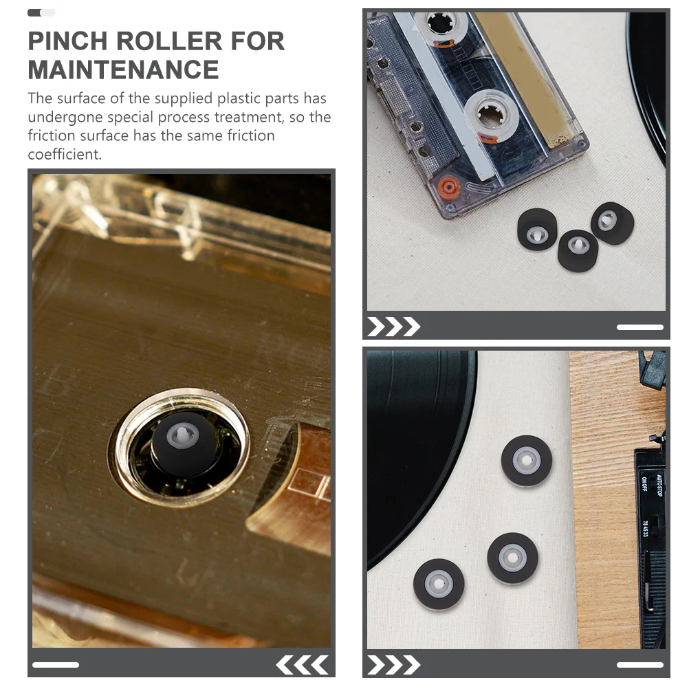 2 Pcs Tape Stereo Player Pinch Roller Recorder Drive Repair Deck Magnetic Voice Cassette for Recorders Radio Supplies Dvd
