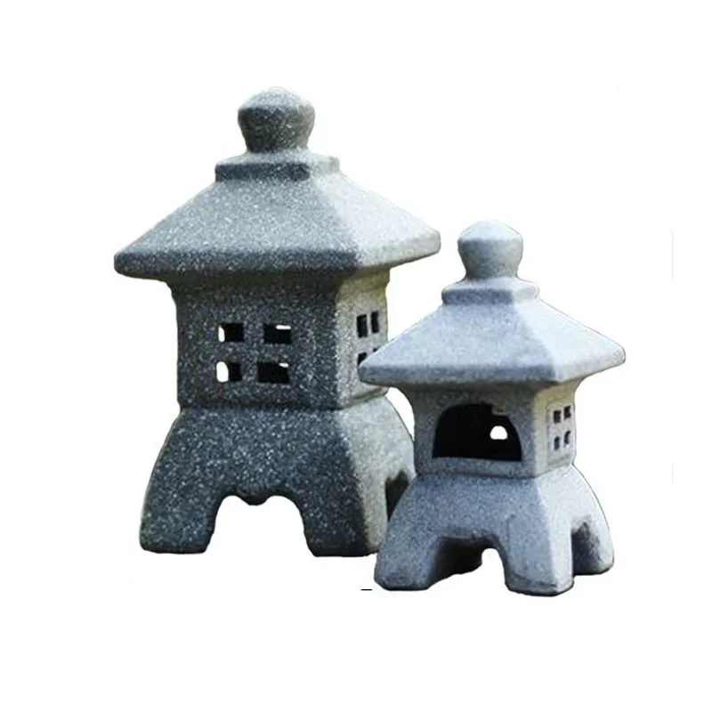 Japanese Pottery Imitation Stone Lamp, Decoration Products, Courtyard, Marble, Red Clay, Garden Lantern