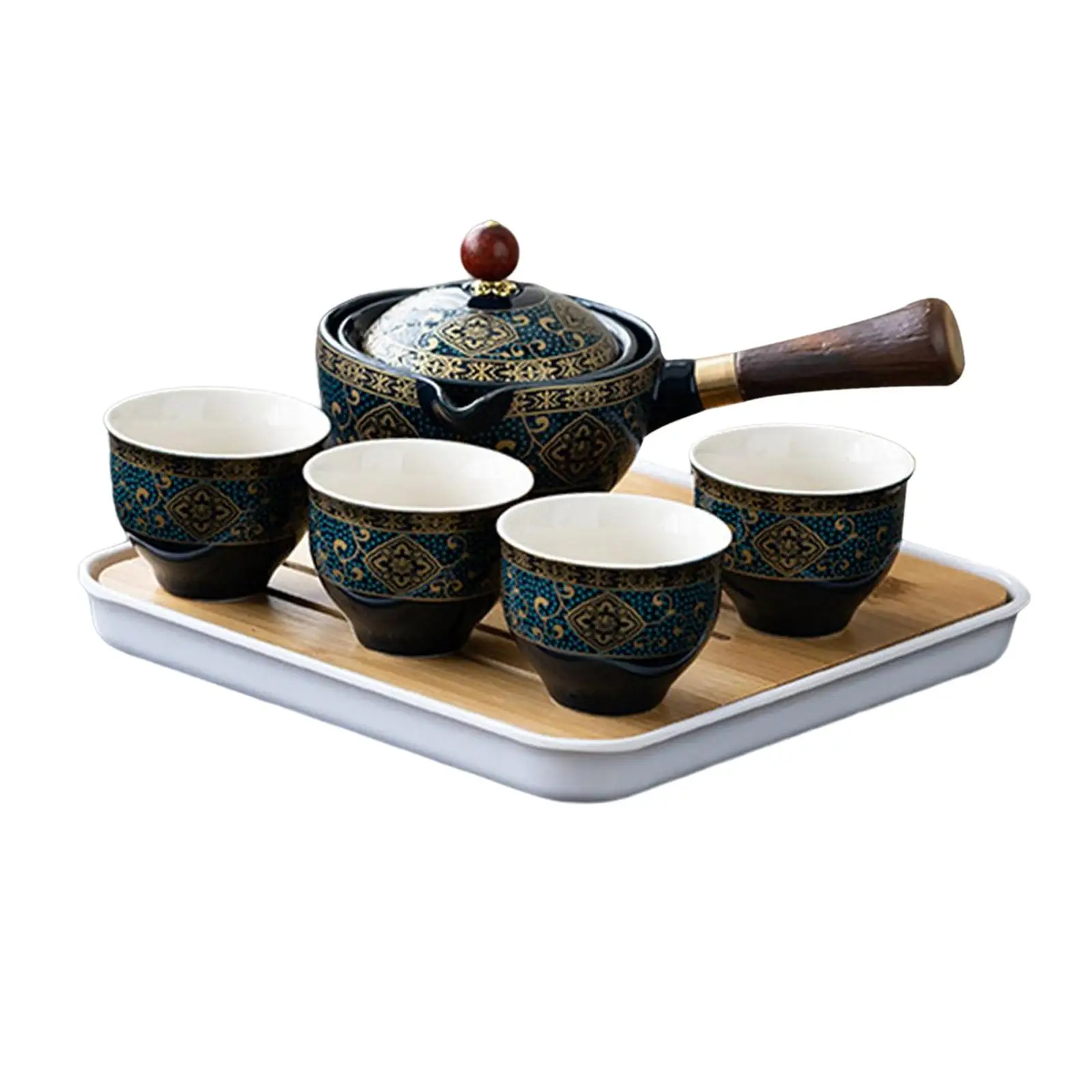 Ceramic Tea Maker Tea Dispenser Porcelain Handheld Side Handle Tea Kettle Teapot