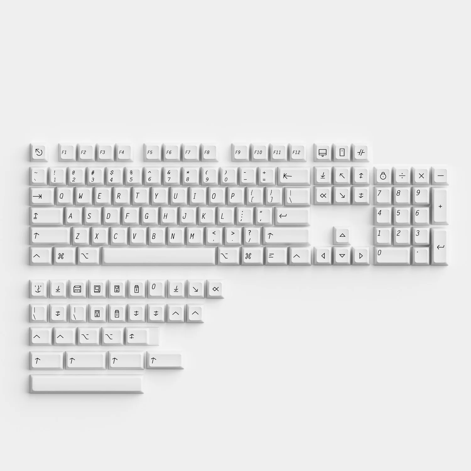 기계식 키보드용 최소 흰색 애플 매킨토시 스타일 키캡, XDA 프로필, PBT, 137 개 세트