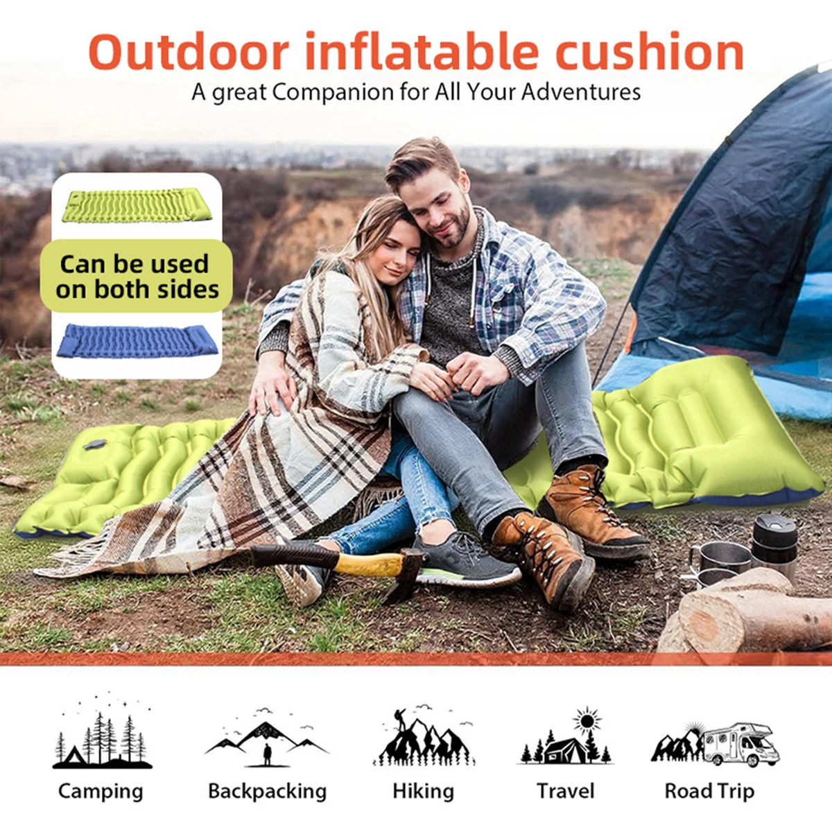  slider image of Inflatable mattress, outdoor camping