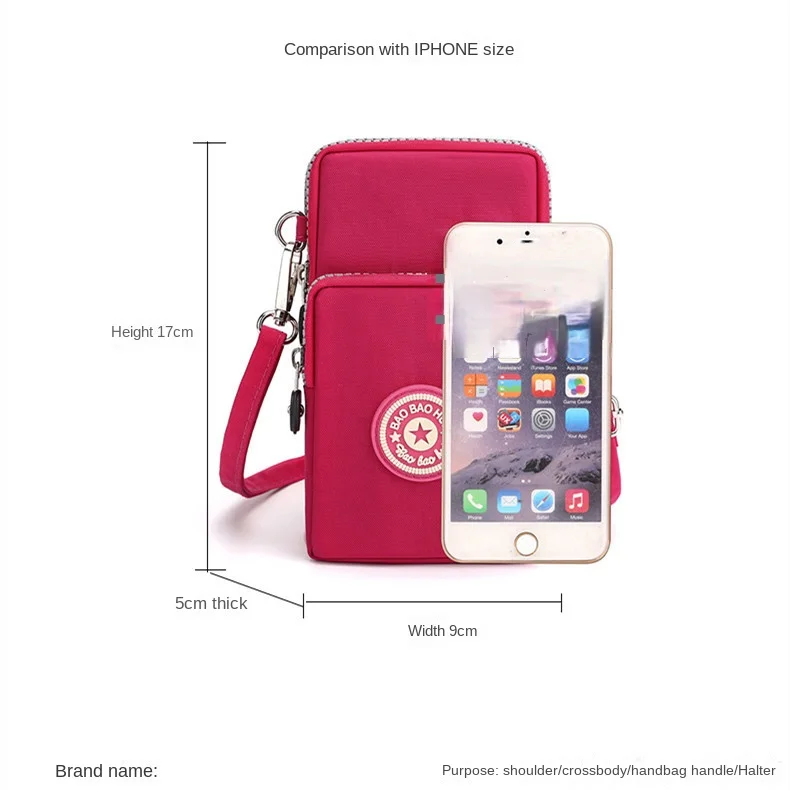 Sports Wallet Phone Bag Mobile Shoulder Bag Pouch Case Belt Handbag Purse Coin Wallet Retro Key Holder Small Money Bags