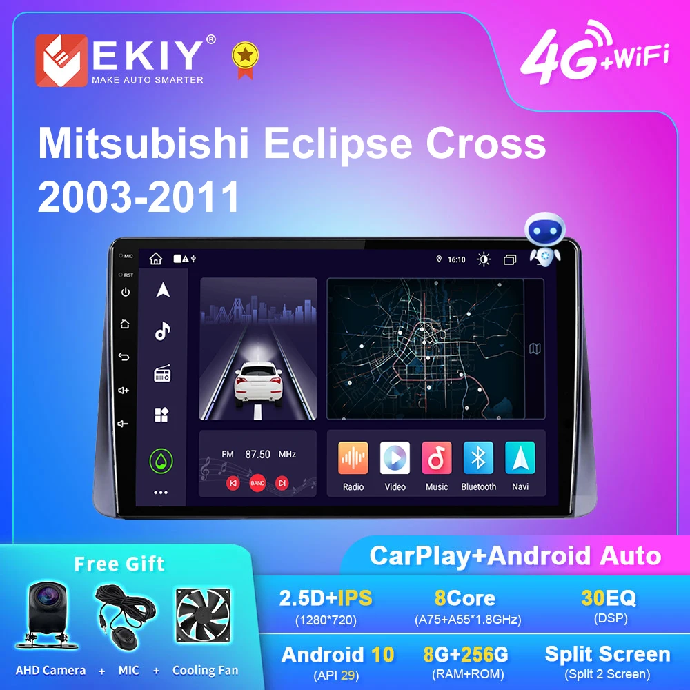 

Автомагнитола EKIY X7 Android 10 для Mitsubishi Eclipse Cross 2003-2011 мультимедийный видеоплеер Navi Stereo GPS No 2din Carplay DVD