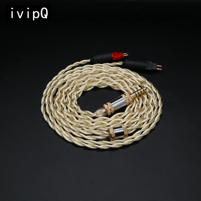 ivipQ-323 イヤホンケーブル IEM ケーブル シールド線液体窒素単結晶銀