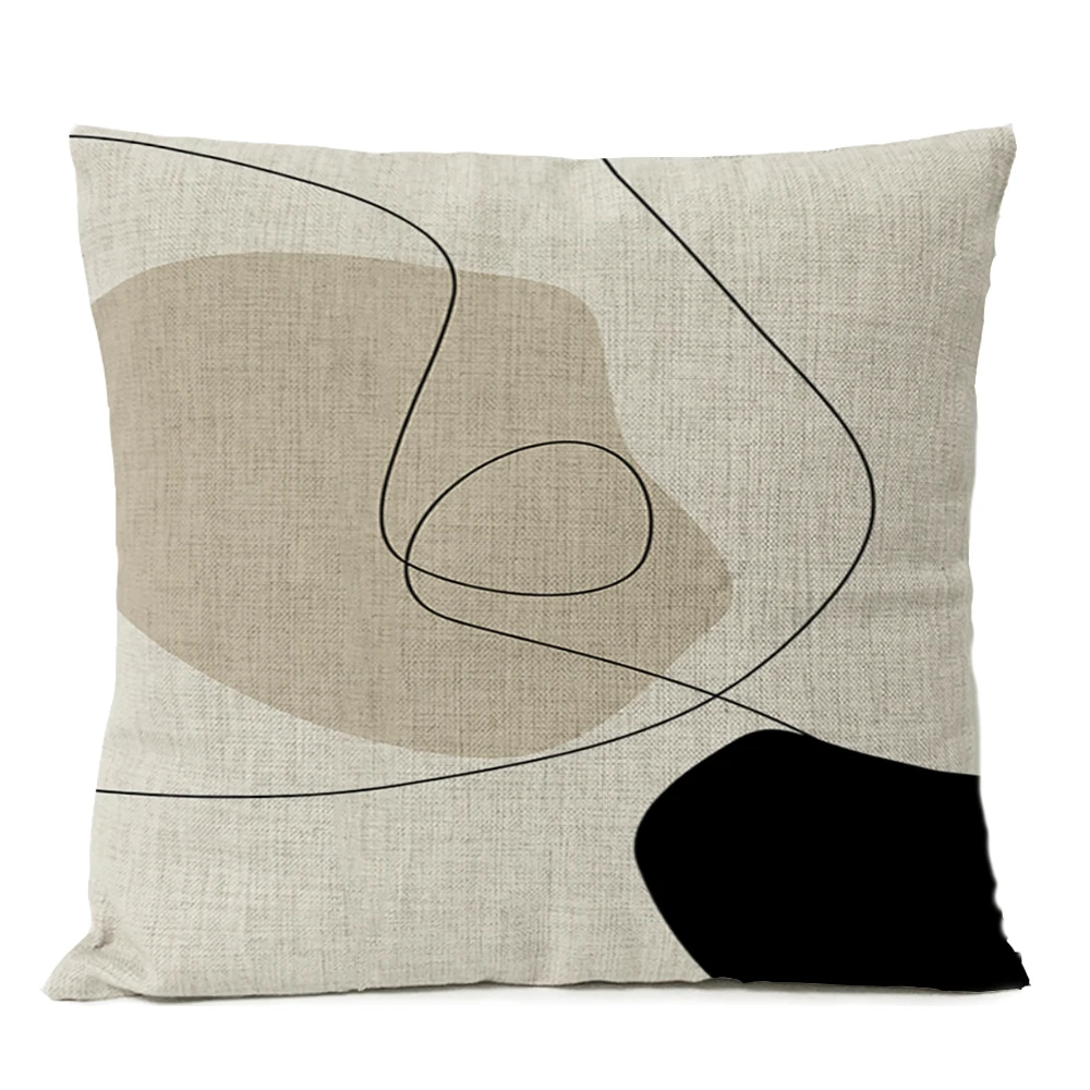 Abstract Black Boho Home Decorative Pillow Cover Arch Line Minimalist Geometric Throw Pillow Case Living Room Decor Sofa Cushion 6
