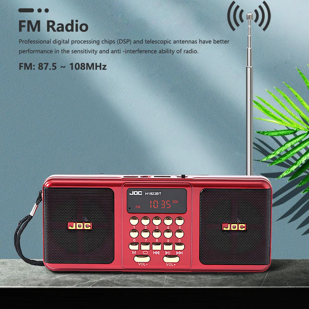 Portable Speaker Stereo FM Radio Wireless USB TF Card Player Rechargeable Bluetooth-compatible With FM Stereo Receiver