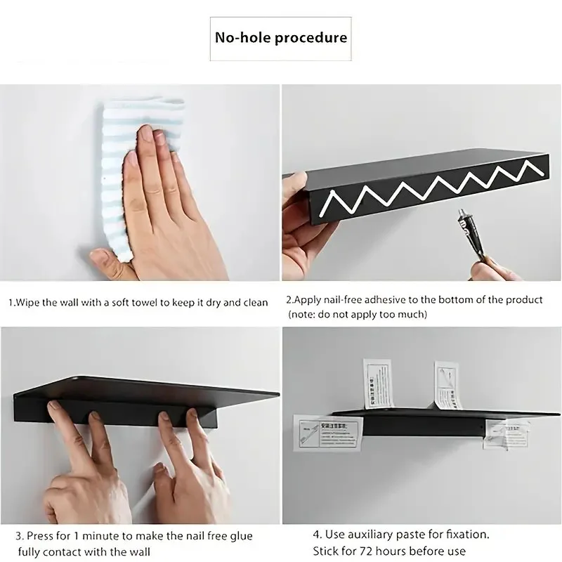 Wall Mounted Bathroom Storage Rack Hanging Shelf Cosmetic Storage Rack Shampoo Shower Gel Holder Organizer Bathroom Accessories 5