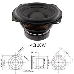 5.25 Inch HiFi Woofer Speakers - Powerful Subwoofer Loudspeaker for Home Theater & Bookshelf Audio Systems (4ohm 20w)