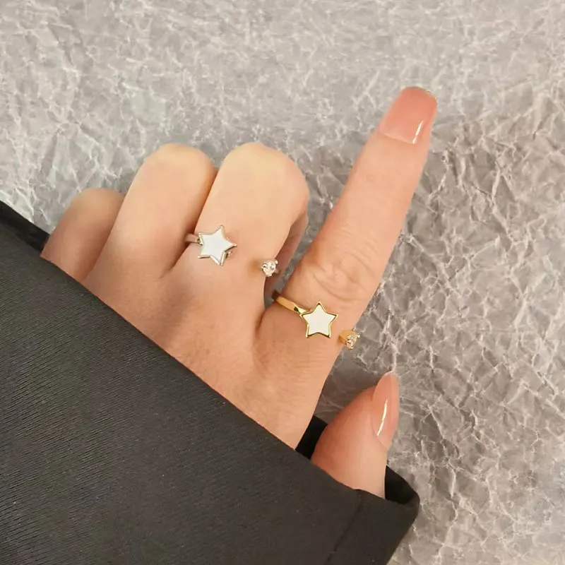 Anti Stress Angst Zappeln Ringe Für Frauen Sonne Stern Und Mond Zappeln Metall Spinner Rotierenden Einstellbare Offene Ringe Schmuck Geschenk – Detail 7