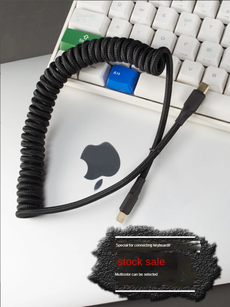 tipo c para tipo Cabo de Teclado Cabo de Dados Computador para Teclado Mecânico Mola Náilon Trançado Espiral Manual Faça Você Mesmo Usbc Cabo c Usb - Image 4