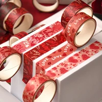 Valentine's Day Washi Tapes Set Office Supplies, Romantic DIY Decorative Adhesive Tape for Room Party Festival Decoration 3