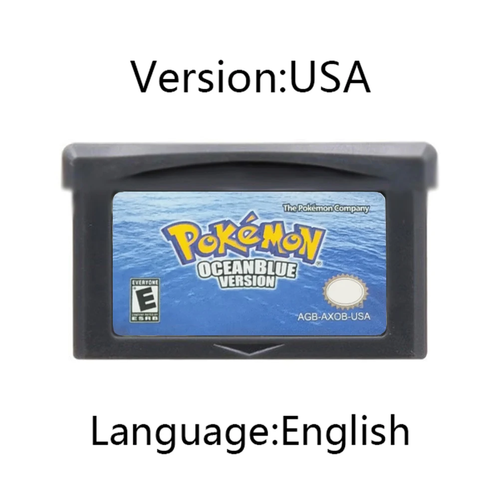 GBA 게임 카트리지 32비트 비디오 게임 콘솔 카드 애쉬그레이 액정 라이트 플래티넘 모에몬 에메랄드 영어판