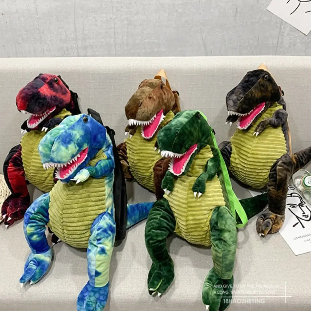 Dinosaur Plush Backpack Cartoon Dinosaur Large Capacity Crossbody Bag Cute Anime Student Children's School Bag Gift 1