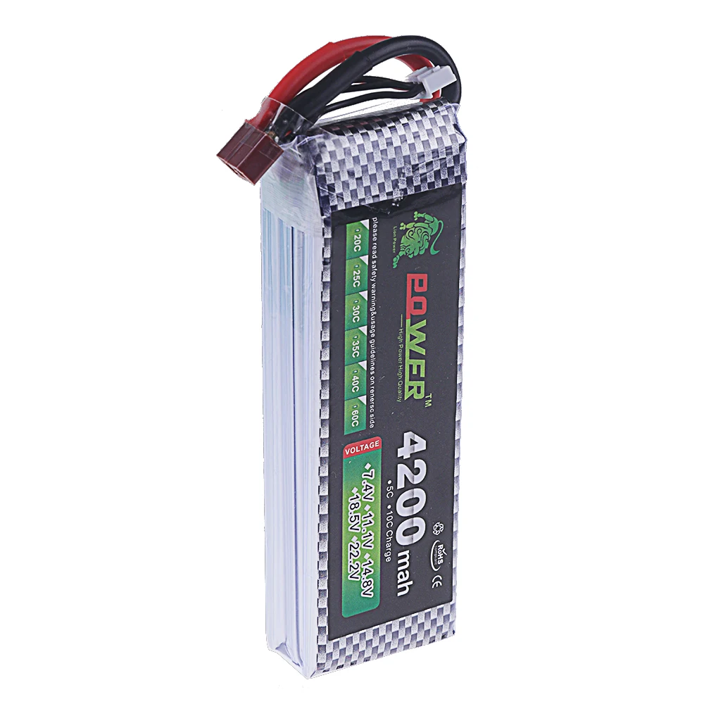 Batterie Drone 4200mAh 2200mAh Lipo avec Connecteurs T/XT60/XT30/JST