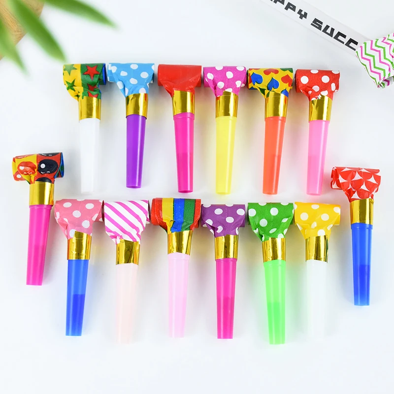 

10pcs Plastic Colorful Whistles Children Blowing Dragon Whistle Blow Roll Toys Children Party Games Birthday Gifts Toddler Toy